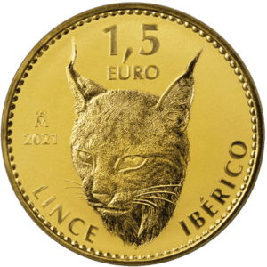 Reverso moneda de oro lince ibérico