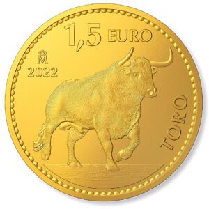 Reverso moneda de oro toro