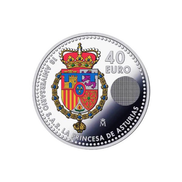 Moneda Leonor Princesa de Asturias 18 aniversario anverso